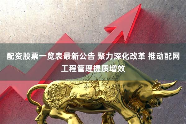 配资股票一览表最新公告 聚力深化改革 推动配网工程管理提质增效